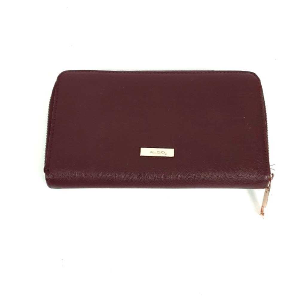 Aldo purple saffiano leather zip wallet